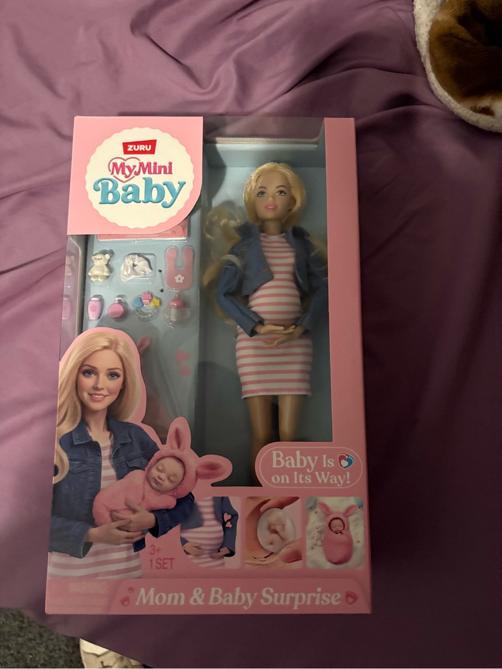 ZURU My Mini Baby Mom & Baby Surprise Doll - Pink Striped Dress
